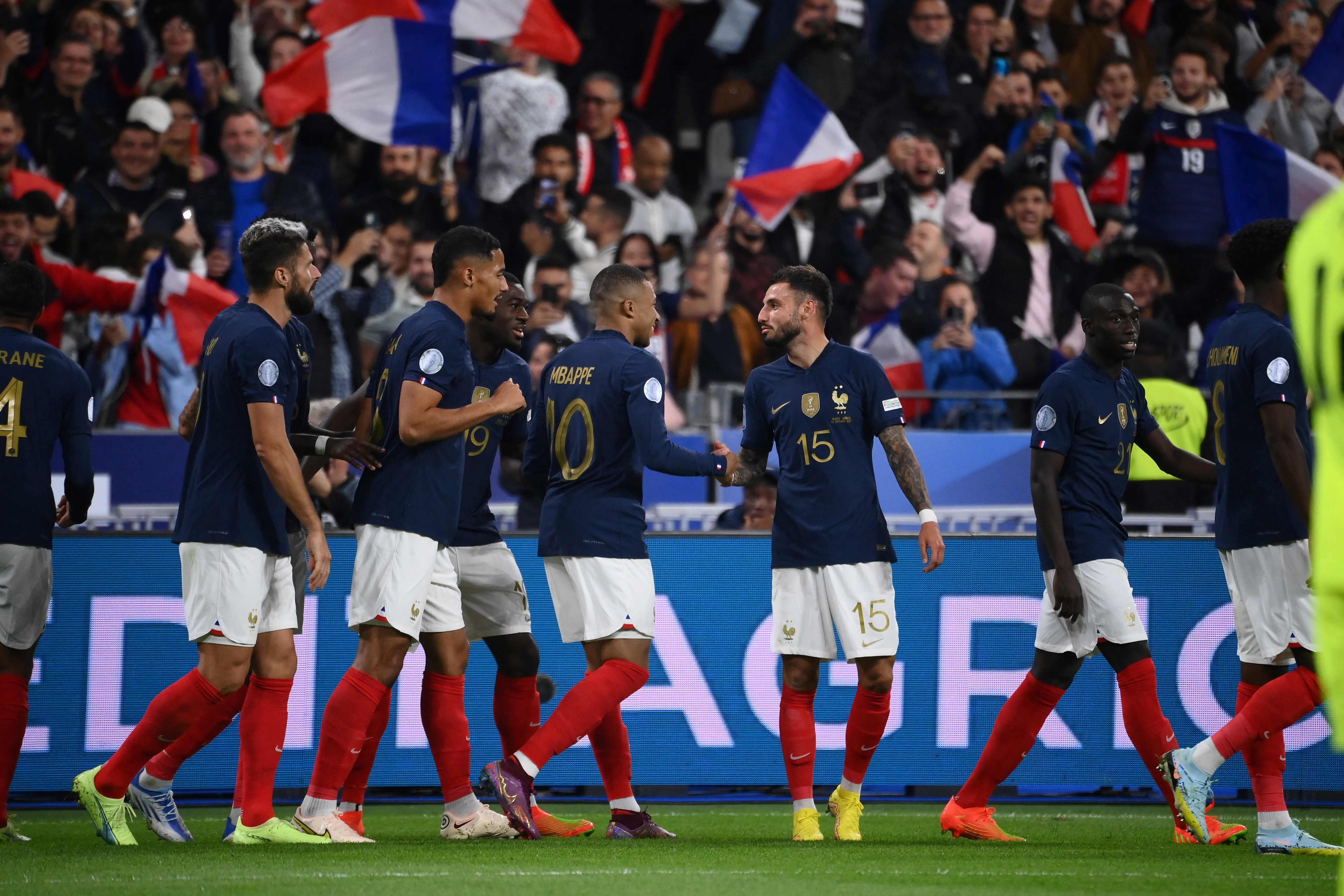 La selección francesa festejó en la Liga de Naciones. (Foto Prensa Libre: AFP)