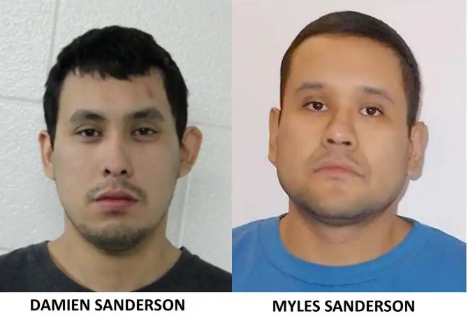 Los sospechosos de los ataques con cuchillo en Canadá, Damien Sanderson (izq.) y Myles Sanderson (der.), son buscados por la policía. (Foto: Prensa Libre. EFE)