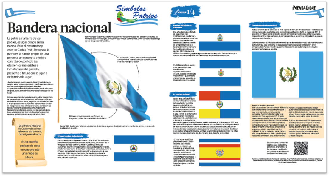 Prensa Libre publicará láminas de los símbolos patrios