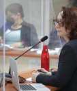 Ekaterina Arbolievna Parrilla Artuguina, es viceministra de Energía y Minas en la audiencia en el Tribunal Décimo. (Foto Prensa Libre: Carlos Hernández Ovalle)