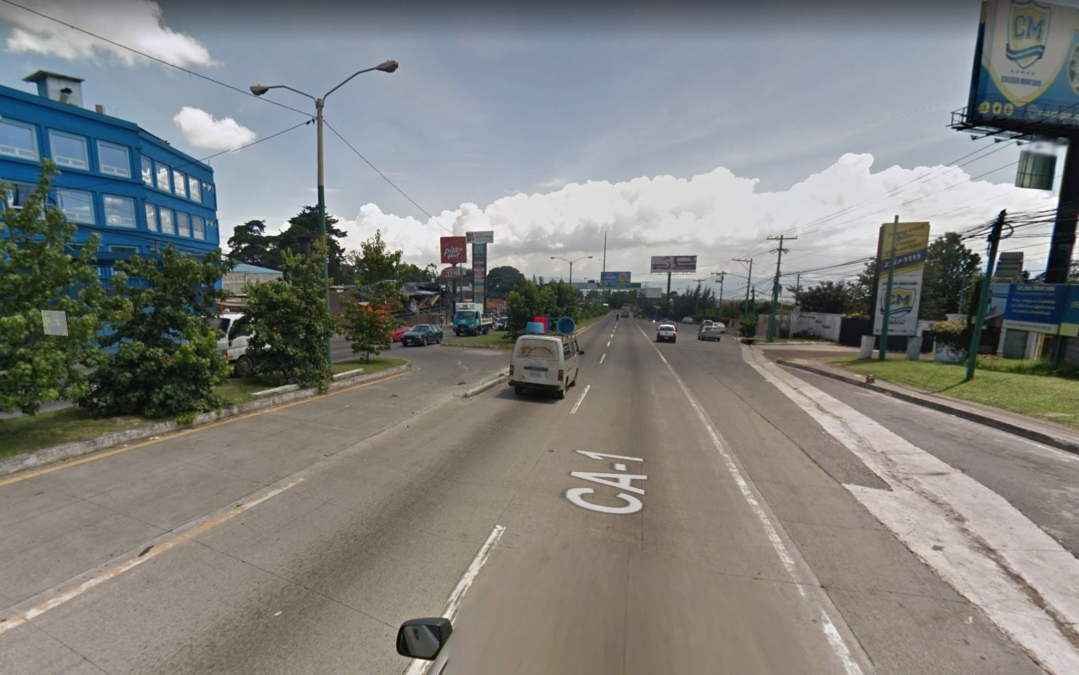 Ingrso a Ciudad Satélite por la ruta Interamericana, de San Lucas Sacatepéquez hacia Mixco. (Foto Prensa Libre: Google Maps) 