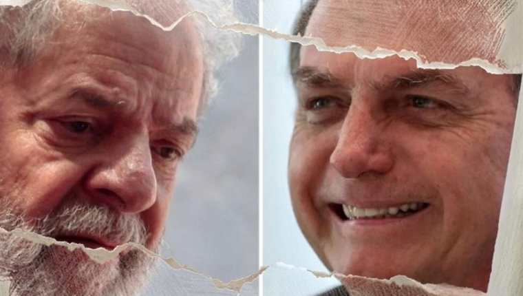 Lula y Bolsonaro están primero y segundo respectivamente en las encuestas de intención de voto en Brasil.