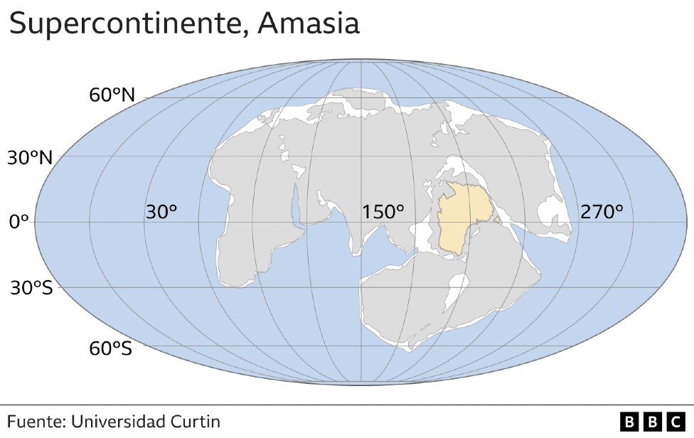 De acuerdo con la proyección de los investigadores, el océano pacífico desaparecerá durante la formación del supercontinente.