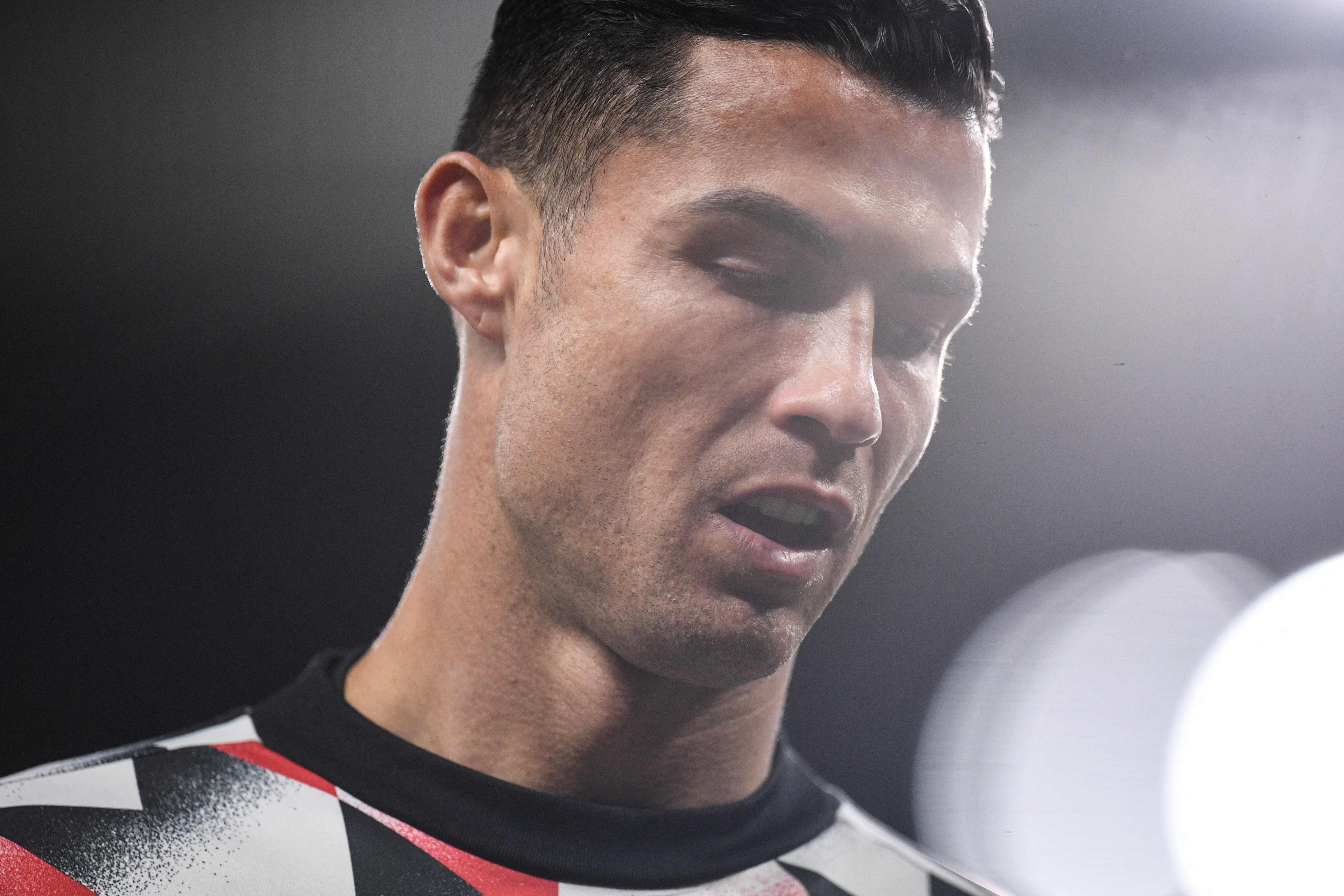 El delantero portugués del Manchester United, Cristiano Ronaldo vive uno de los momentos más complicados de su carrera. Foto Prensa Libre (AFP)