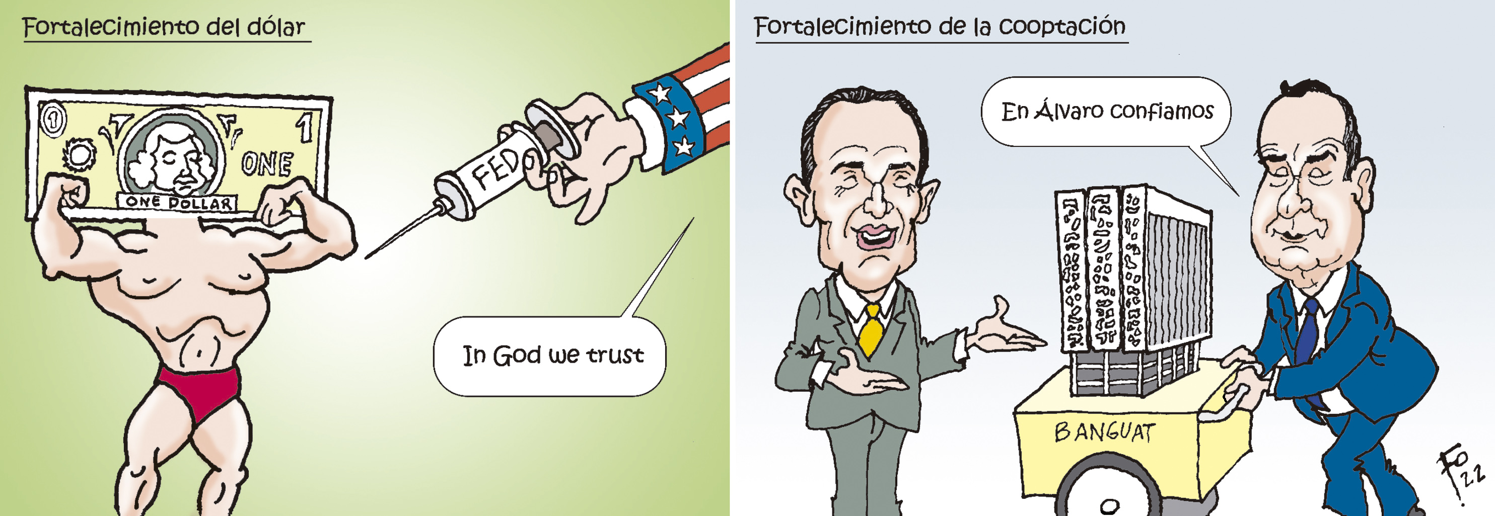 Personajes: Alejandro Giammattei y Álvaro González Ricci.