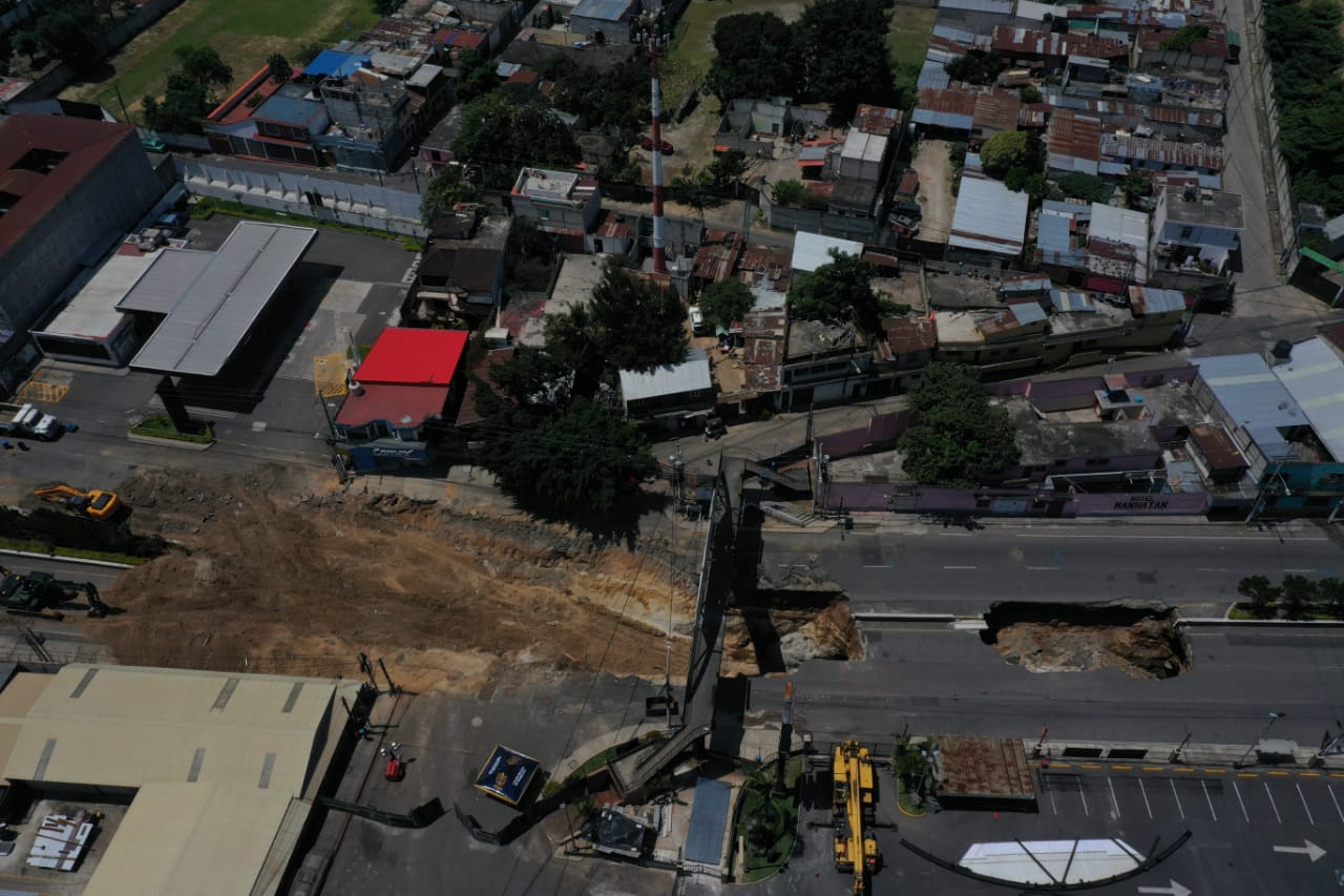 Vista aérea del Hundimiento en Villa Nueva