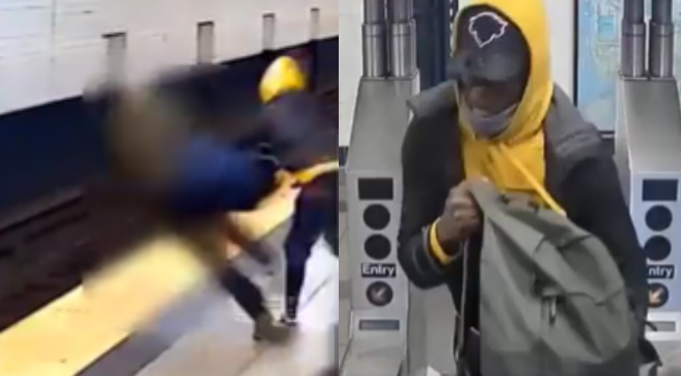 Video: el aterrador momento en el que un hombre es lanzado a las vías del metro de Nueva York
