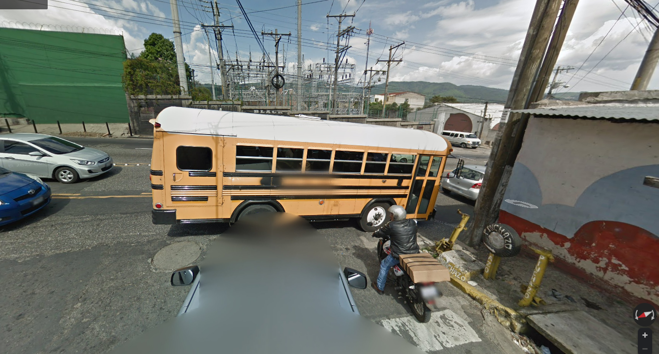 El MP investiga un supuesto caso de intimidación contra los ocupantes de un bus escolar en la zona 13 de la capital. (Foto Prensa Libre: Google Maps)