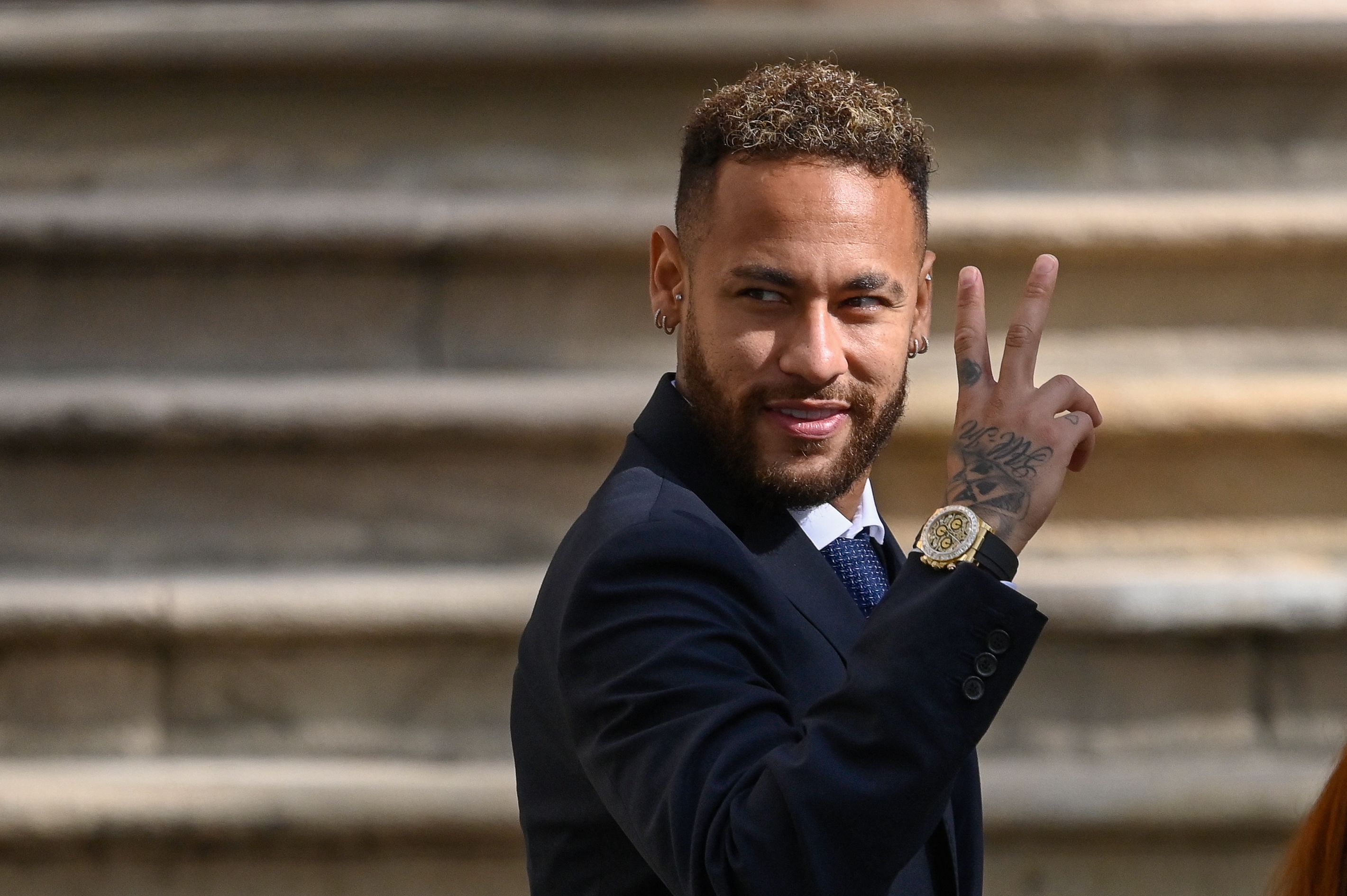 El brasileño Neymar en Barcelona. (Foto Prensa Libre: AFP)