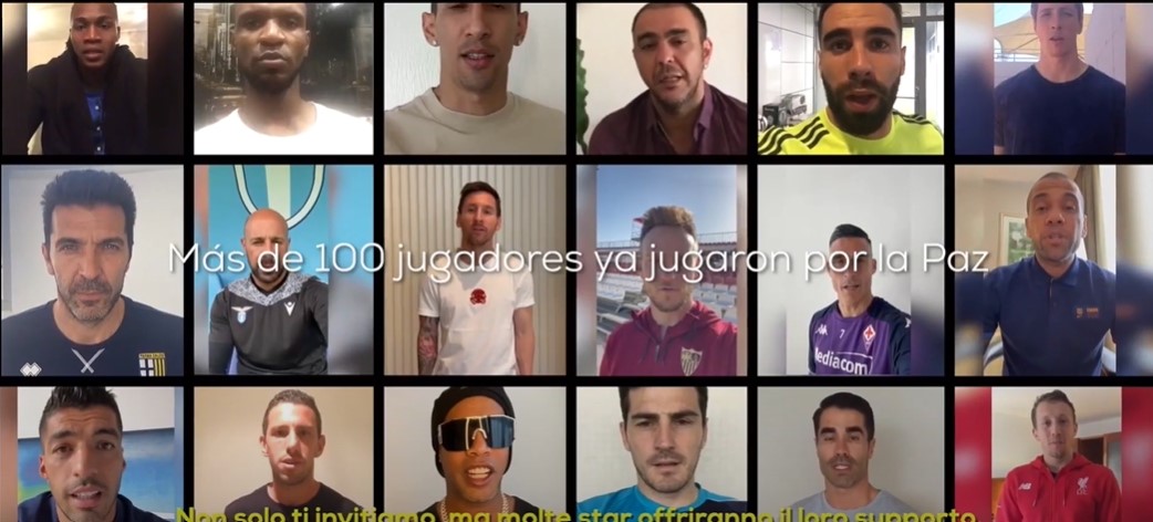 Varios jugadores se unieron por medio de un video para apoyar el Partido por la Paz en honor a "El Diez". (Foto Prensa Libre: YouTube)