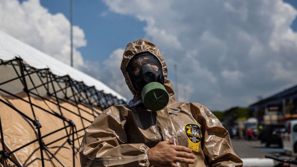 El gobierno de Ucrania ha realizado varios simulacros en caso de posible desastre nuclear. Getty Images