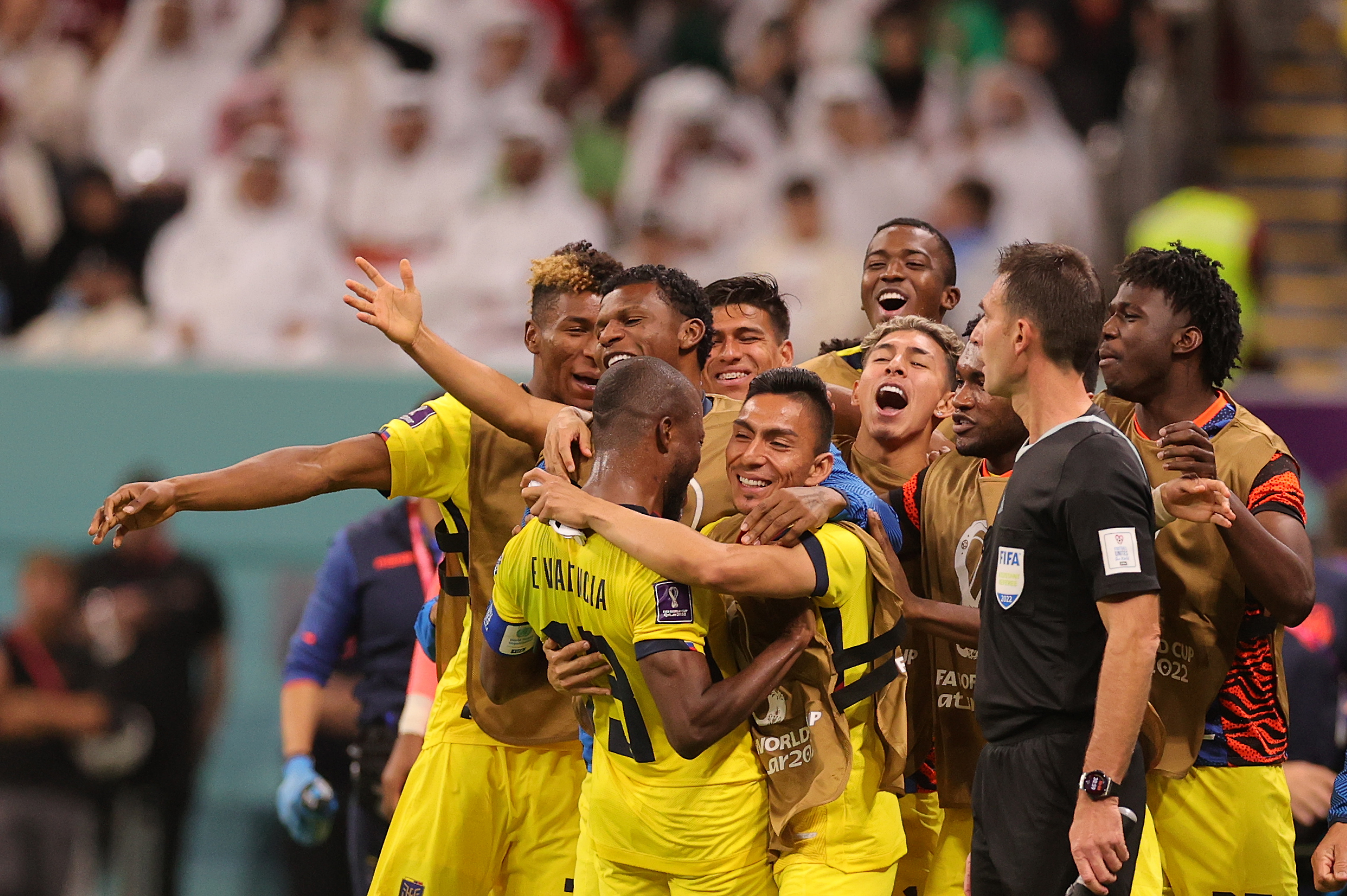 Enner Valencia dio la alegría más esperada para Ecuador: el triunfo en el partido inaugural del Mundial. (Foto Prensa Libre: EFE)