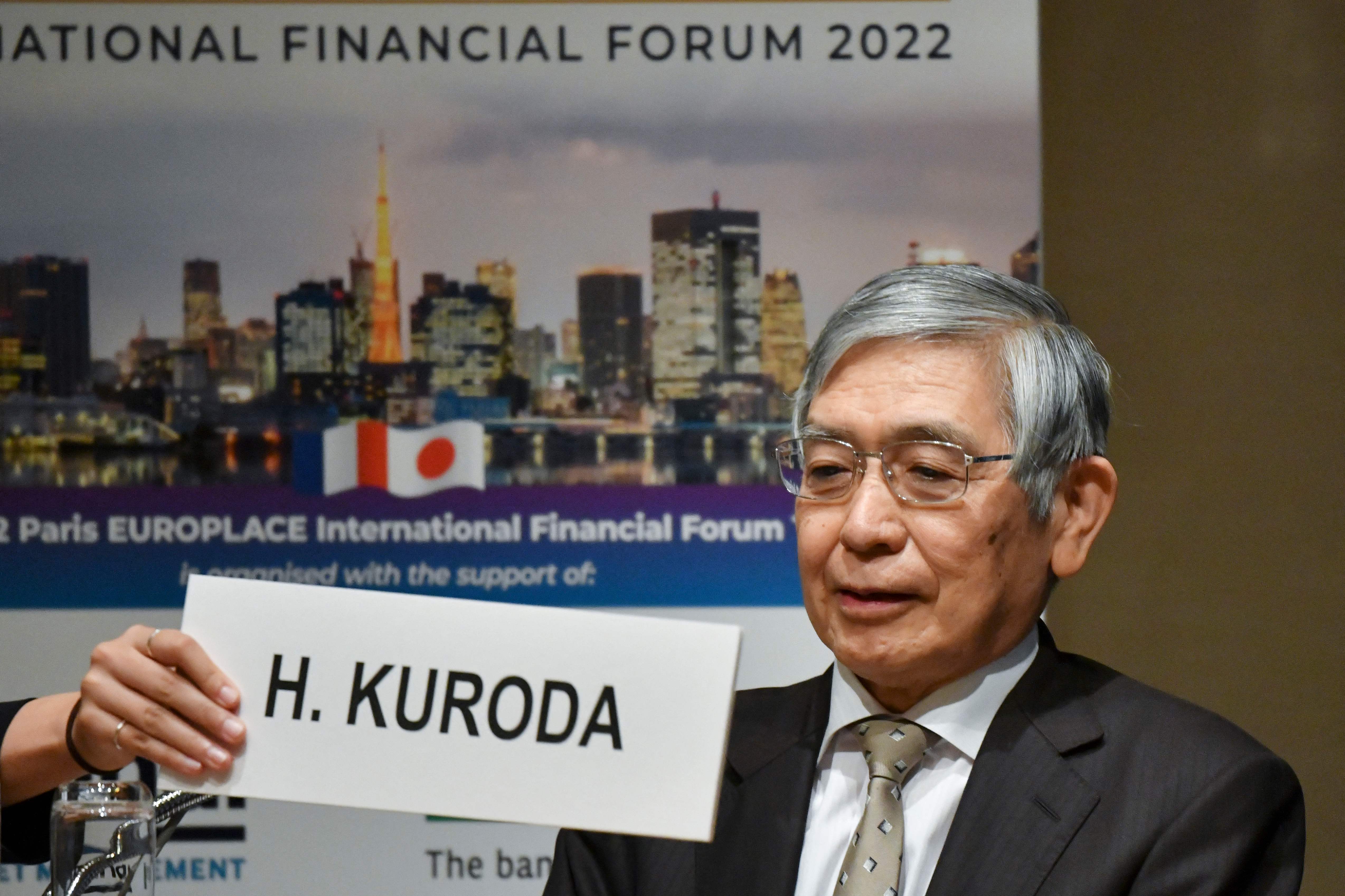 Haruhiko Kuroda, Bank of Japan Governor, attends the Tokyo International Financial Forum 2022 in Tokyo on November 15, 2022. (Photo by Kazuhiro NOGI / AFP)