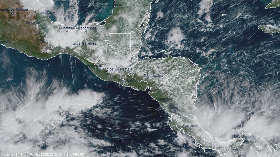 Se acerca un frente frío sobre la Península de Yucatán, lo que provocará lluvias en regiones de Guatemala. (Foto Prensa Libre: Conred)