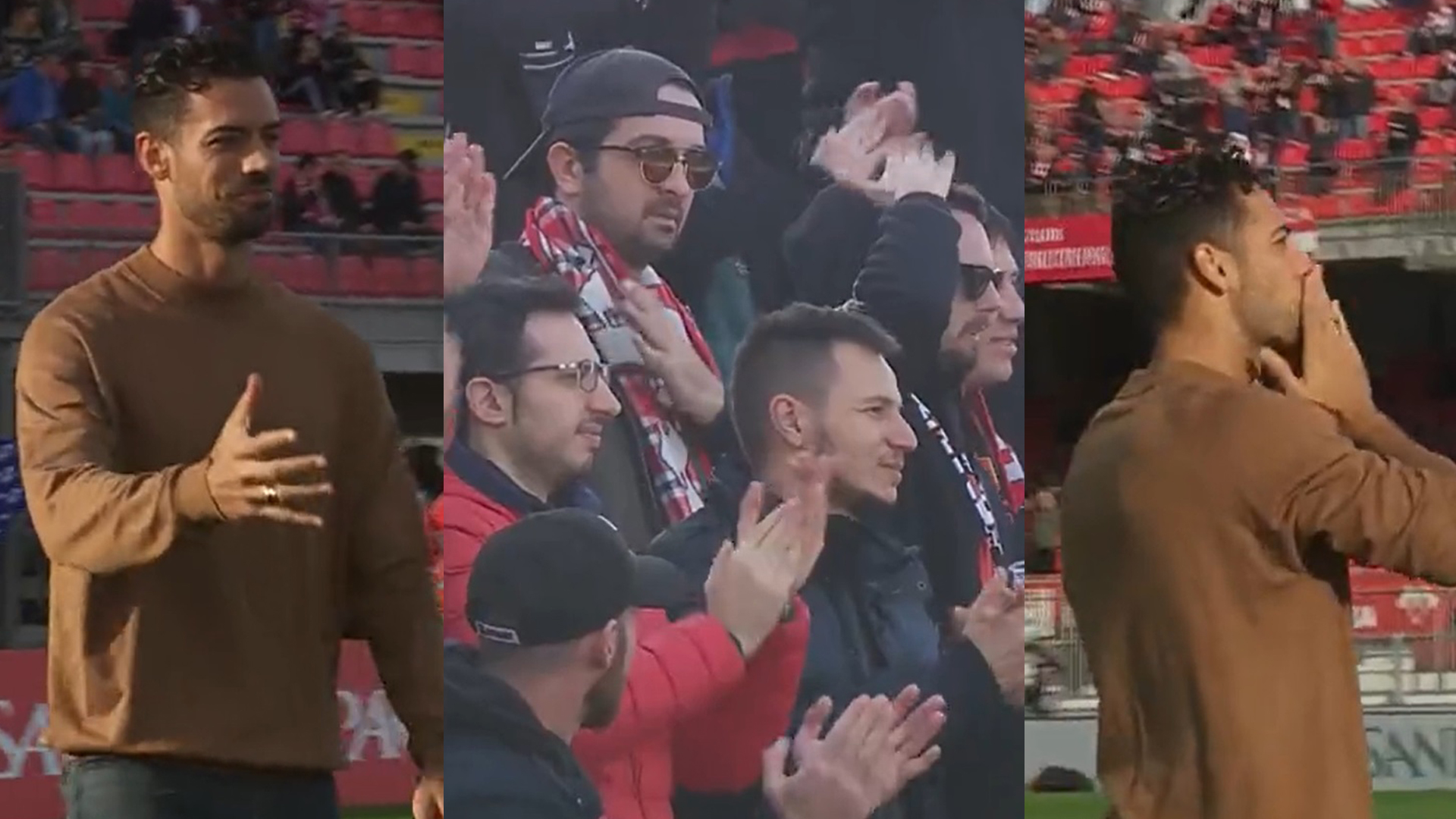 Pablo Marí se emocionó al recibir los aplausos del público en los graderíos del estadio. (Foto Prensa Libre: Captura de Pantalla)