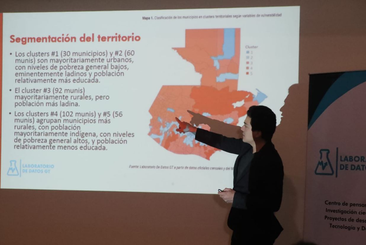 Presentación del estudio de Laboratorio de Datos sobre la vacunación contra el covid-19 en Guatemala. (Foto Prensa Libre: Elmer Vargas)