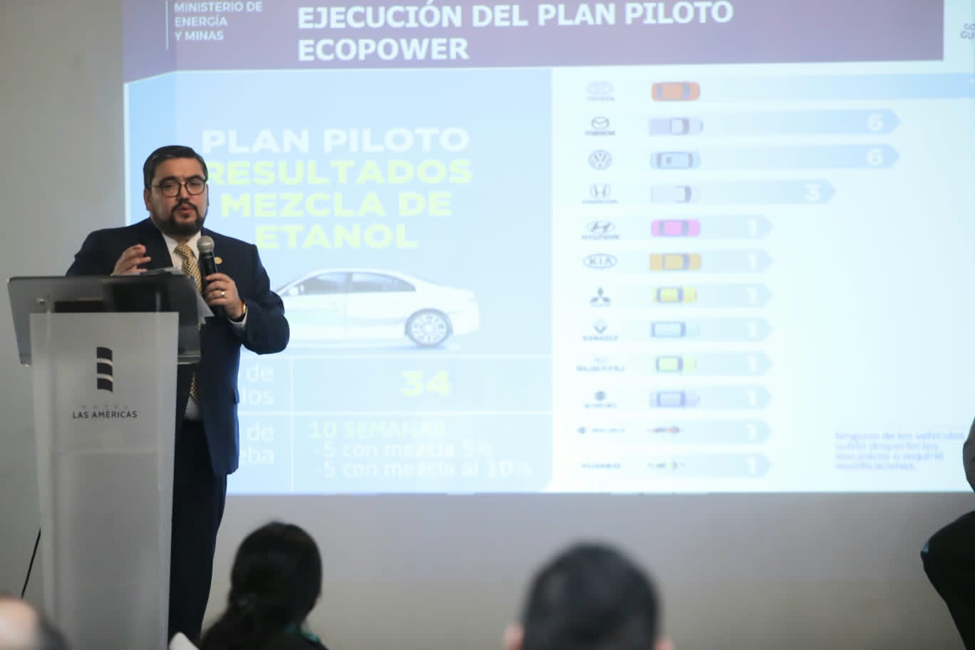 El ministro de Energía y Minas, Alberto Pimentel, informó que a partir de enero de 2024, las gasolinas que se consumen en el país ya deberán contener un 10% etanol. (Foto Prensa Libre: cortesía Allison+Partners).