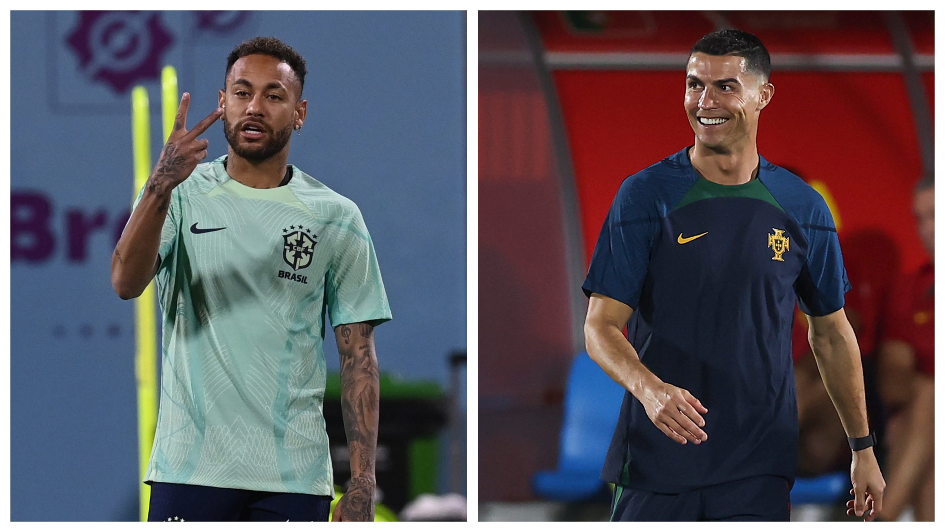 Neymar y Cristiano Ronaldo salen a escena este jueves en Qatar 2022. (Foto Prensa Libre: EFE)