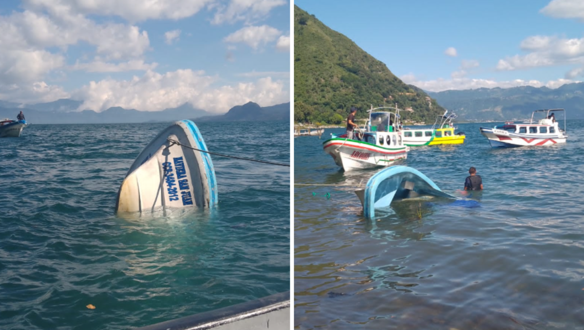 Video: Lancha naufraga en lago de Atitlán y logran salvar a los pasajeros