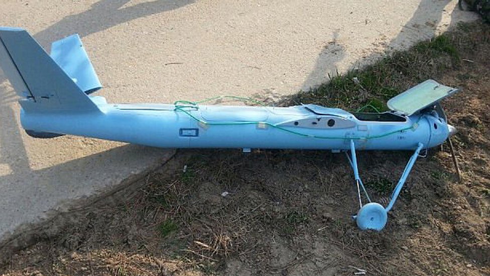 Uno de los drones norcoreanos que atravesaron la frontera en el pasado. Esta vez Seúl no logró interceptar ninguno. (GETTY IMAGES)