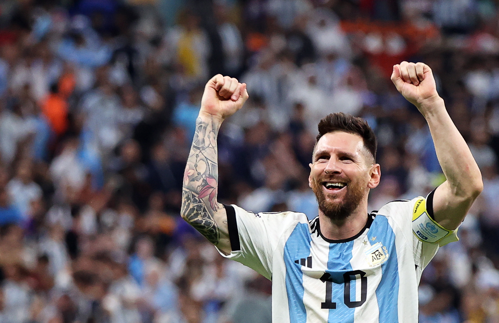 Lionel Messi celebró la clasificación a semifinales. (Foto Prensa Libre: EFE)