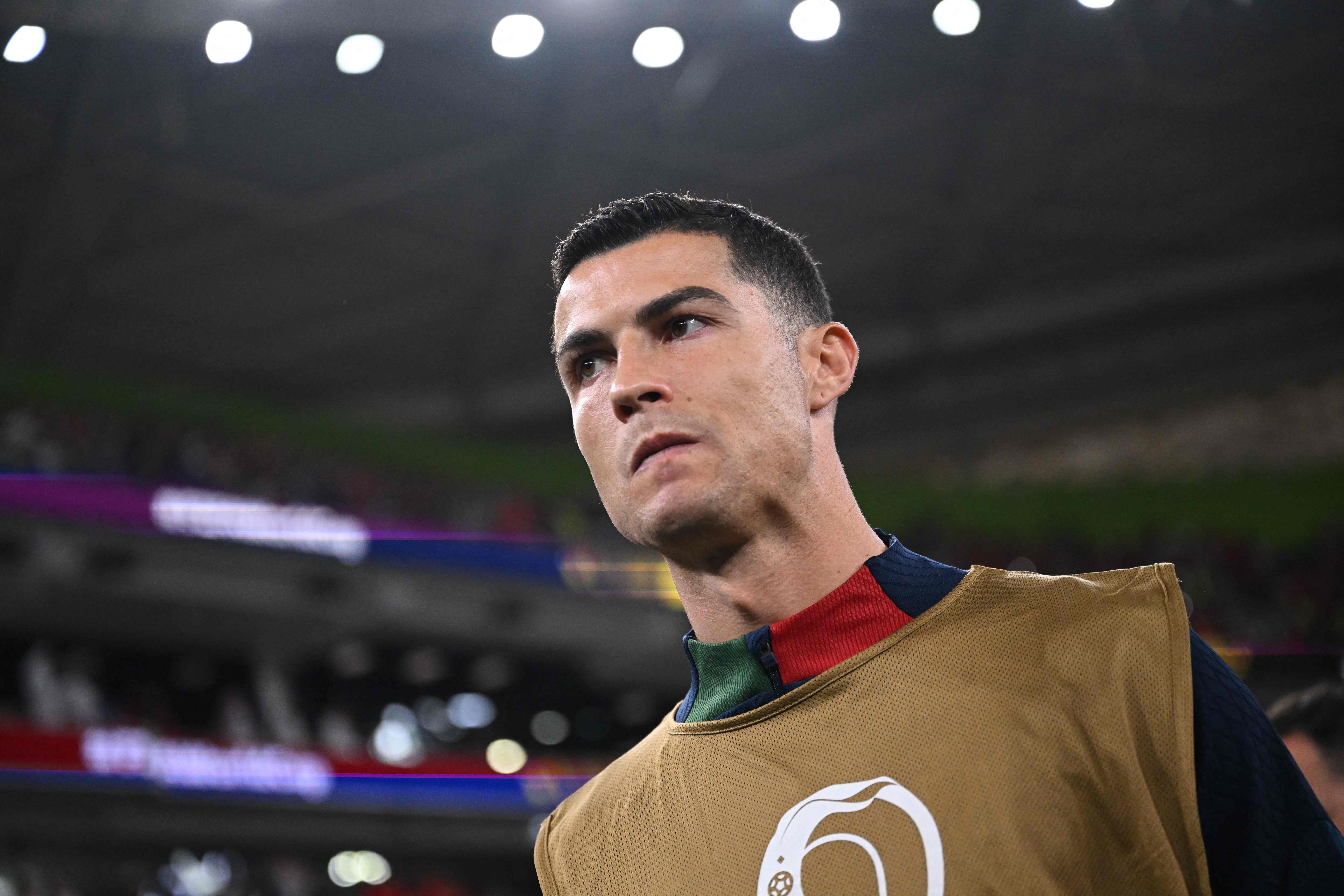 Cristiano Ronaldo y Portugal se quedaron en cuartos de final de la Copa del Mundo de Qatar 2022. (Foto Prensa Libre: AFP) 