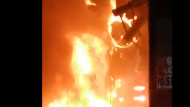 Cisterna se incendia en Chimaltenango