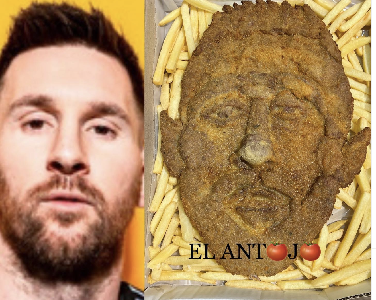 Lionel Messi es retratado en una milanesa