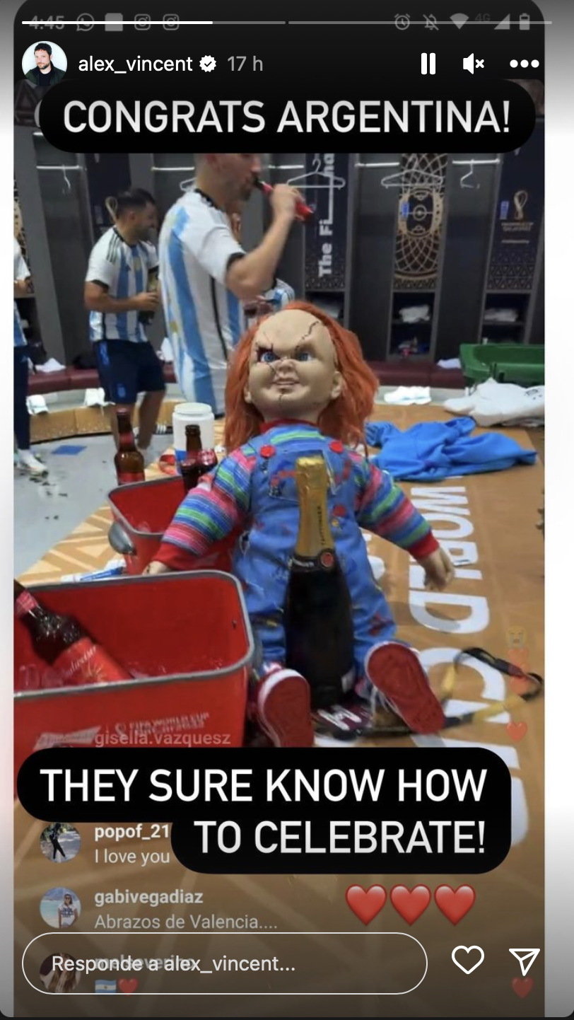 El muñeco Chucky que se convirtió en cábala para la selección argentina