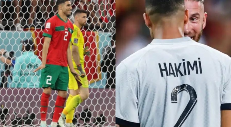 Achraf Hakimi: la curiosa celebración del jugador de Marruecos ante España que hacía referencia a Sergio Ramos