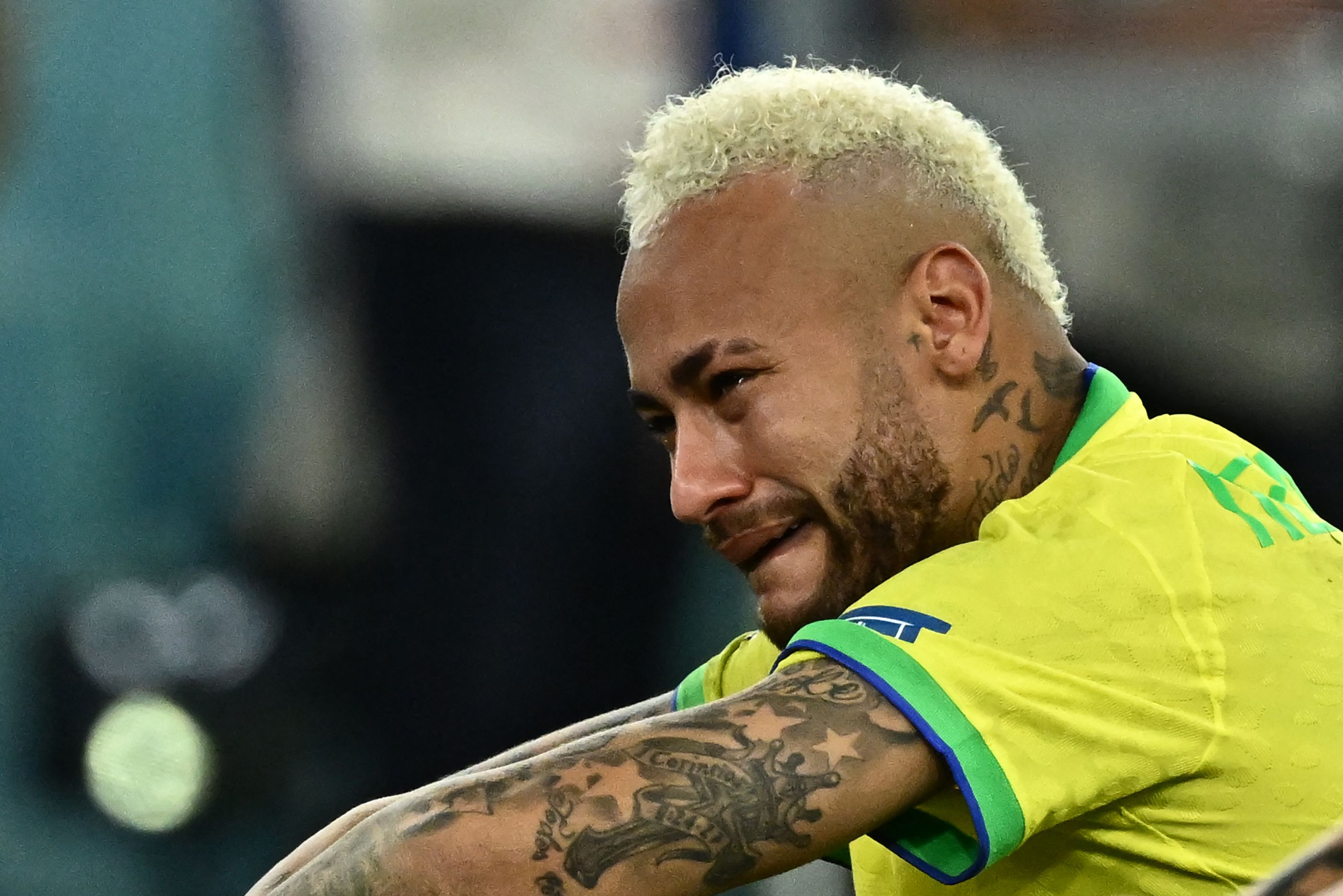 Neymar lloró la derrota de Brasil en penales ante Croacia. (Foto Prensa Libre: AFP)