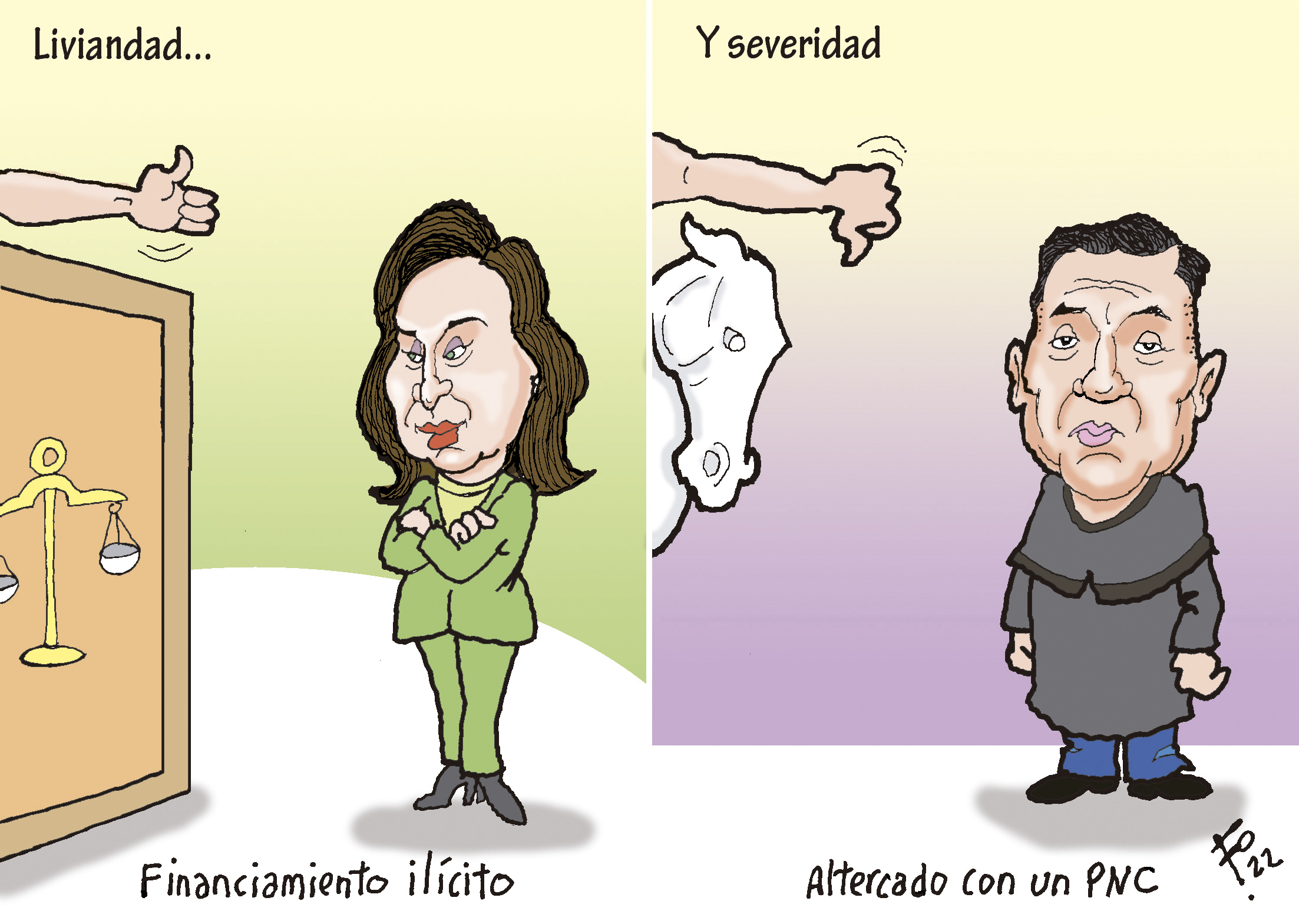 Personajes: Sandra Torres y Pablo Xitumul.