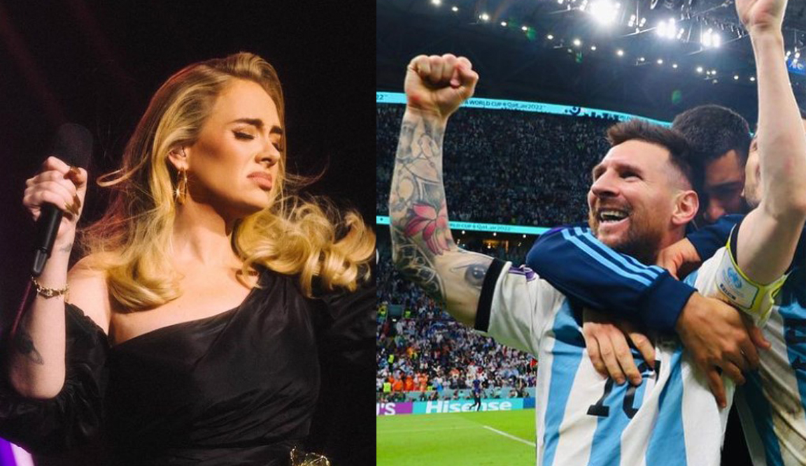 Adele hizo la inesperada confesión de que ama a Messi, durante un recital en Las Vegas. (Foto Prensa Libre: TodoDeportes)