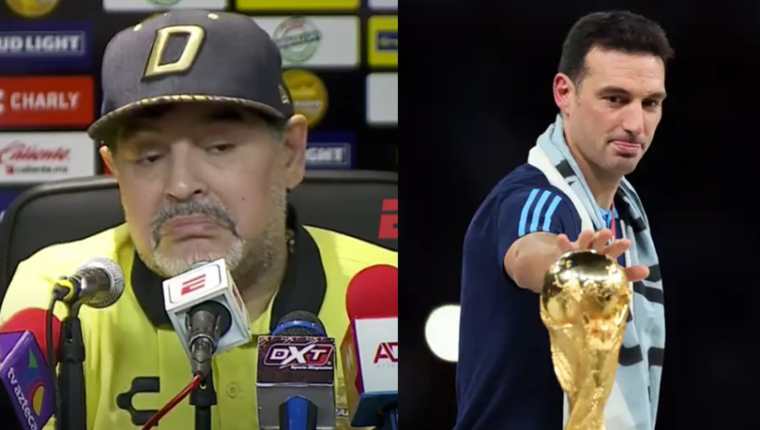 Las polémicas declaraciones del fallecido Diego Maradona en contra de Lionel Scaloni, volvieron a hacerse virales en las últimas horas. (Foto Prensa Libre: Captura de Pantalla)