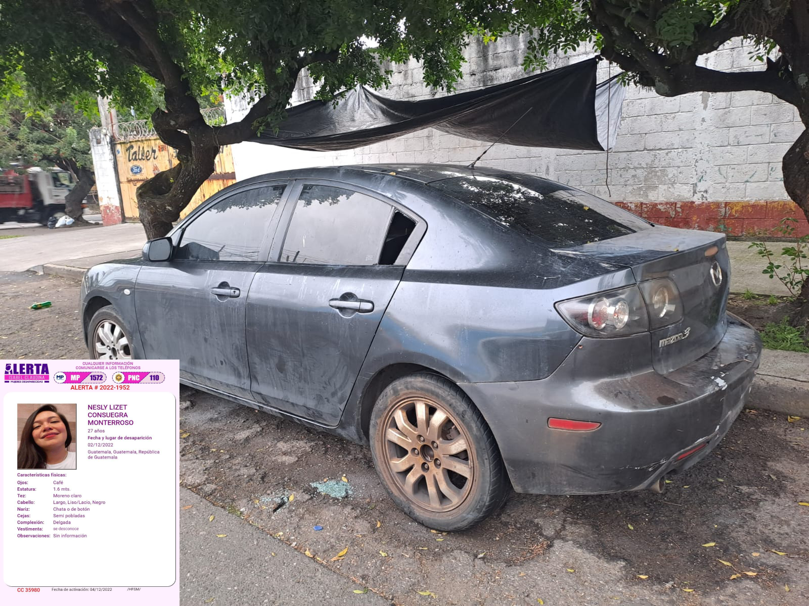 Nesly Lizet Consuegra Monterroso fue localizada muerte en un tonel que introdujeron en un vehículo que fue abandonado en un sector de la zona 3 de la capital. Tras su desaparición se activó una alerta Isabel-Claudina. (Foto Prensa Libre: MP)