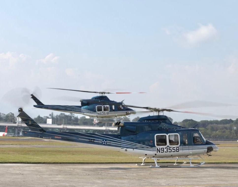 Llegan a Guatemala los dos helicópteros Bell 412EPX modelo 2022 que adquirió el Ejército a un costo de Q213.8 millones. (Foto Prensa Libre: Ejército de Guatemala)