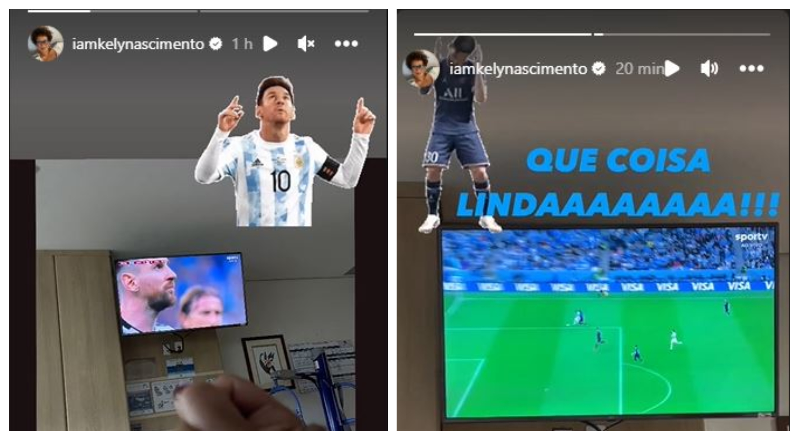 Pelé mostró su apoyo a Leo Messi y a Argentina. (Foto Prensa Libre: Instagram @iamkelynascimento)