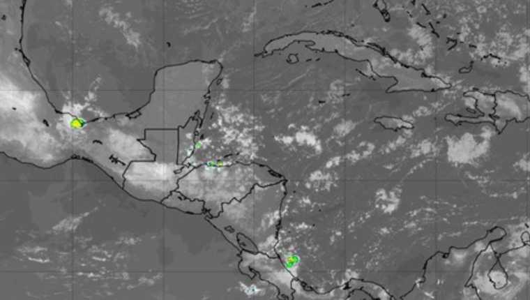 Un sistema de alta presión afecta el territorio nacional y por eso se esperan lluvias y nublados en gran parte del país. (Foto Prensa Libre: Insivumeh)
