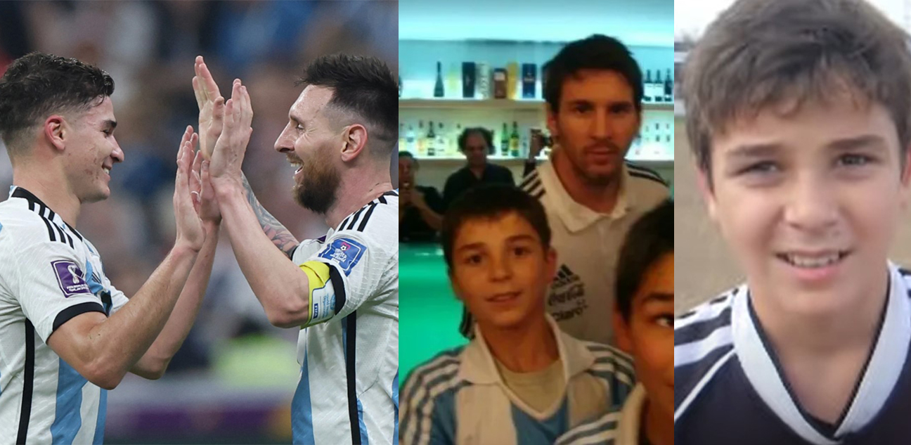 La historia entre Messi y Julián es digna de una película; ahora ambos conducen a Argentina a la final de la Copa del Mundo de Qatar 2022. (Foto Prensa Libre: Captura de Pantalla)