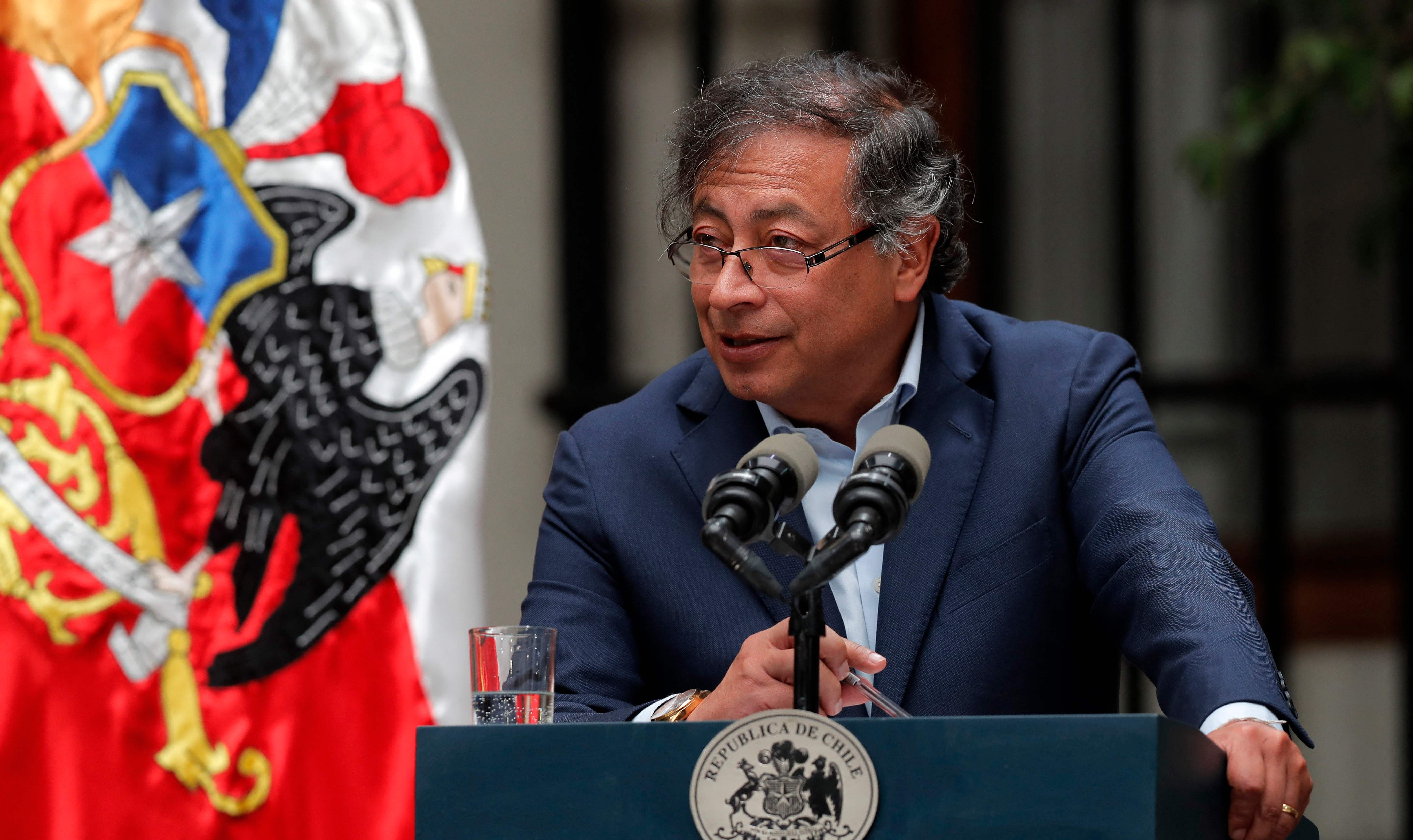 El presidente de Colombia, Gustavo Petro, llamó a consultas a su embajadora en Guatemala luego de que el MP hiciera señalamientos contra el ministro de la Defensa, Iván Velásquez. (Foto Prensa Libre:  AFP)