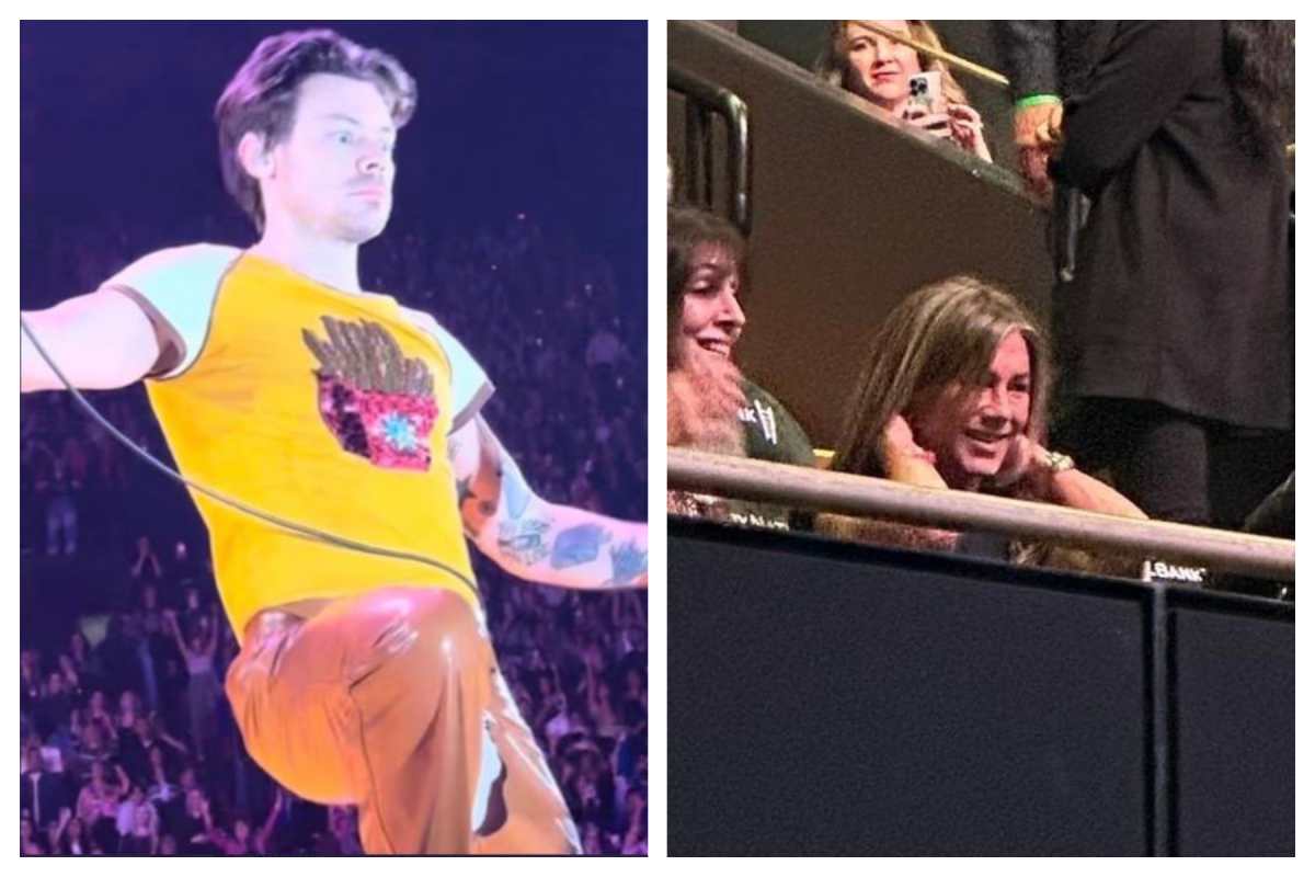 Harry Styles rompe sus pantalones durante un concierto (y frente a Jennifer Aniston)