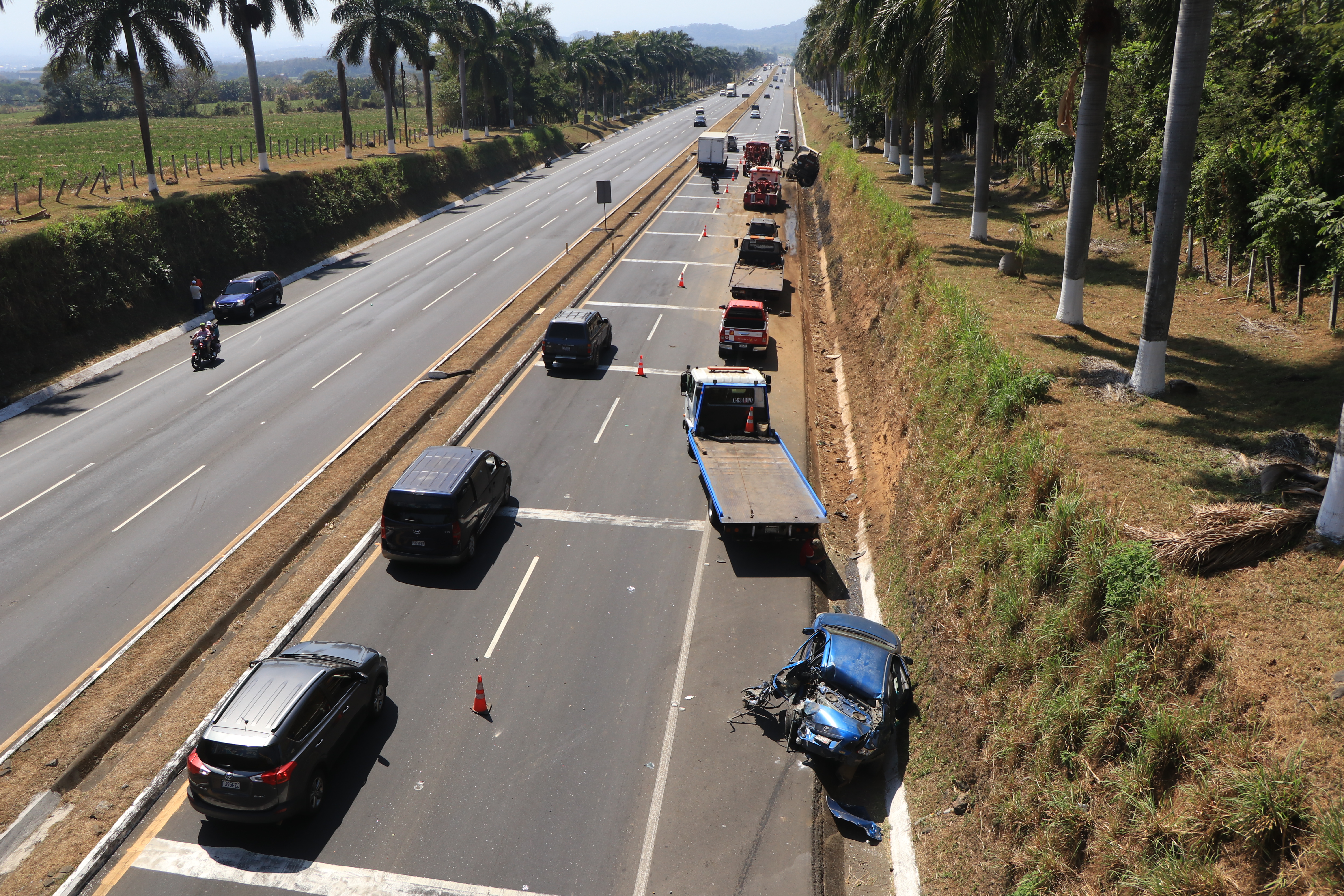 Accidente en el km 54 de la Autopista Palín-Escuintla. 