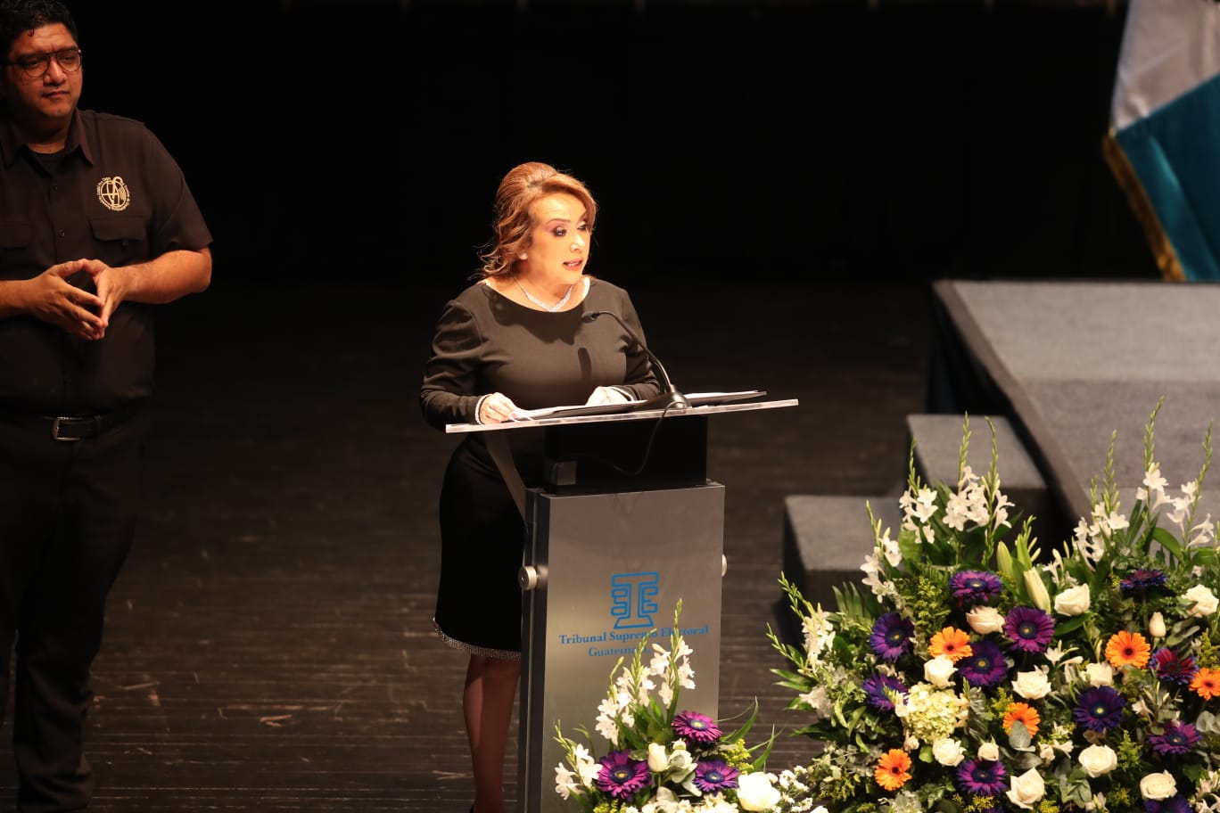Irma Palencia, presidenta del TSE, durante su discurso destacó la función de los partidos políticos y los medios de comunicación. Fotografía: Prensa Libre (Esvin García). 