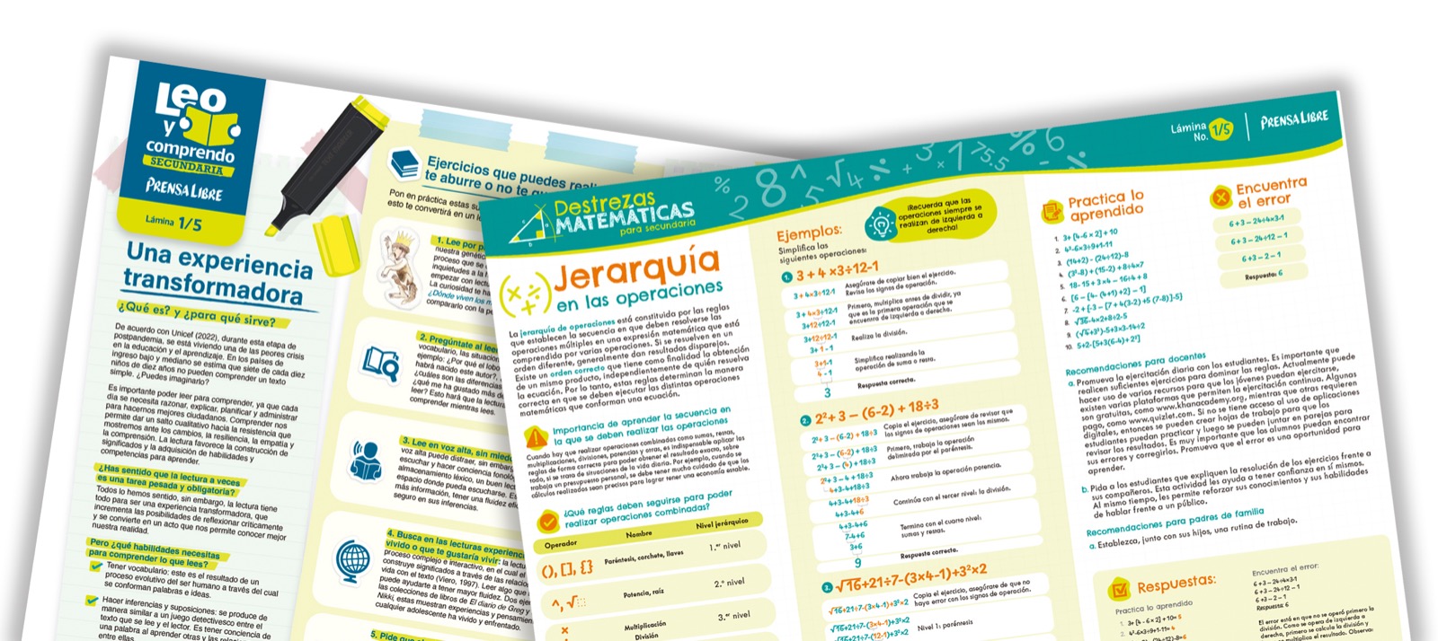 Prensa Libre publicará láminas para reforzar la lectura y matemáticas en jóvenes de secundaria