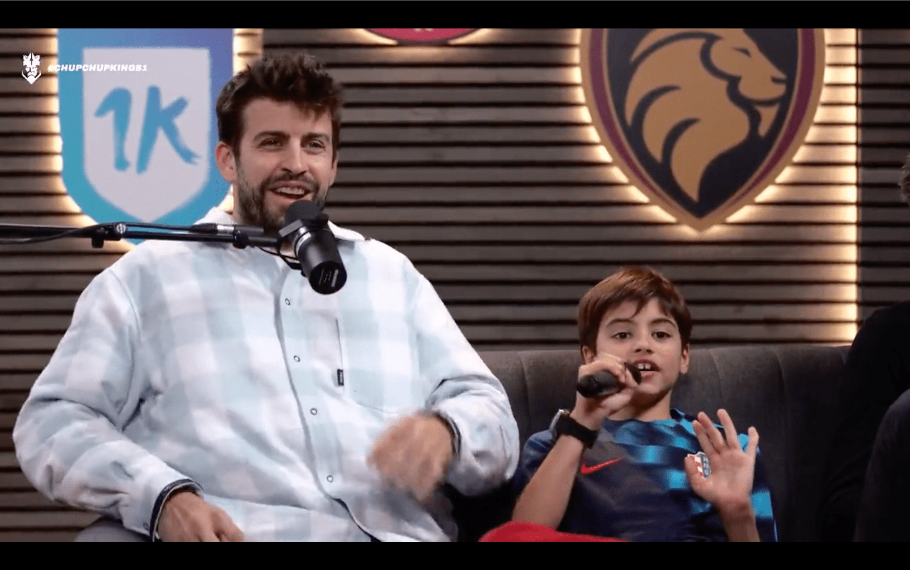 Gerard Piqué y su hijo protagonizaron un divertido momento. Foto Prensa Libre (Kings League)