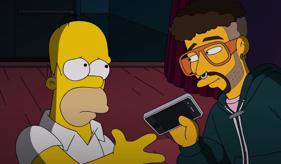 Los Simpson lo hicieron de nuevo: El video en el que predijeron que Bad Bunny lanzaría celular de un fan