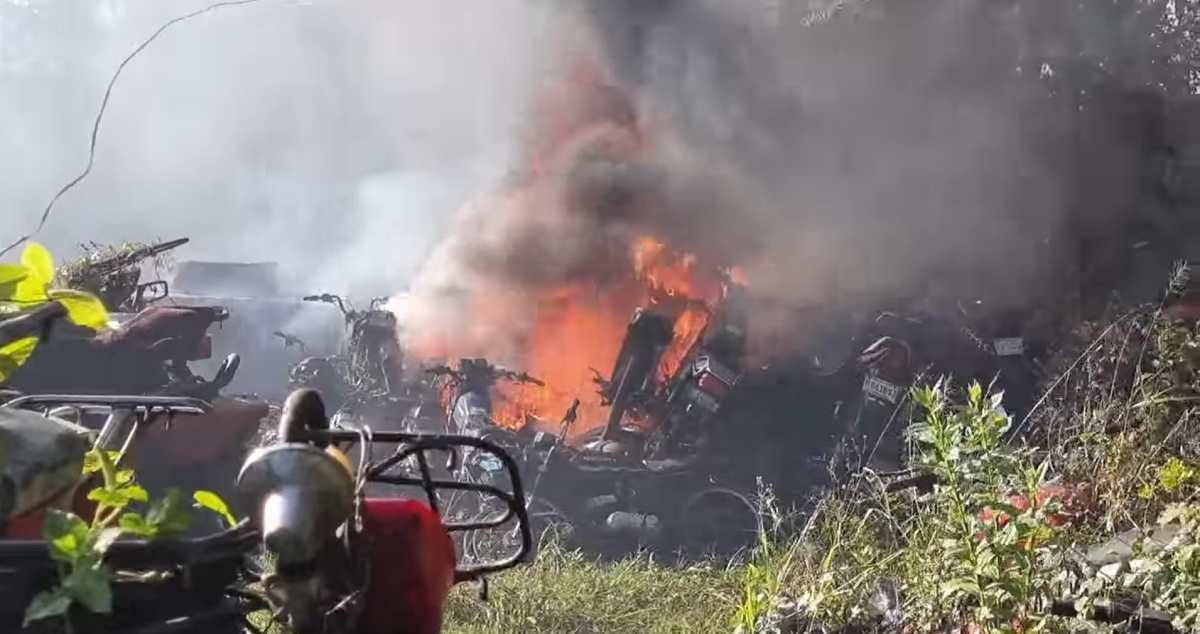 En imágenes: Así fue el incendio que consumió más de 300 motocicletas en un predio municipal en Escuintla