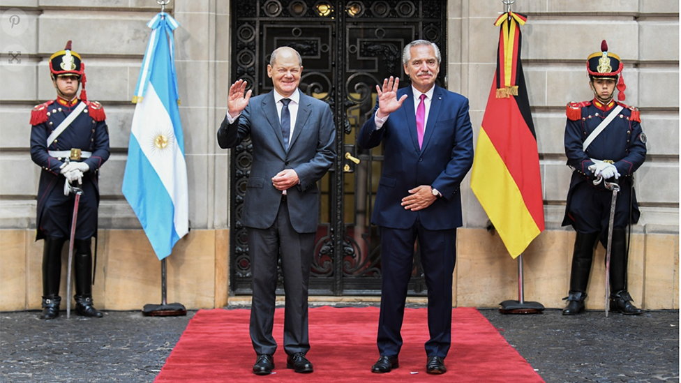 El canciller alemán, Olaf Scholz, estuvo de gira por Argentina, Chile y Brasil. Presidencia de Argentina
