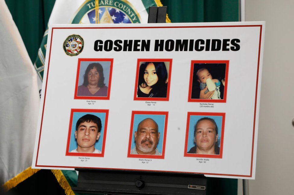 Cuatro generaciones de una misma familia murieron a tiros en Goshen el 16 de enero. (GETTY IMAGES)