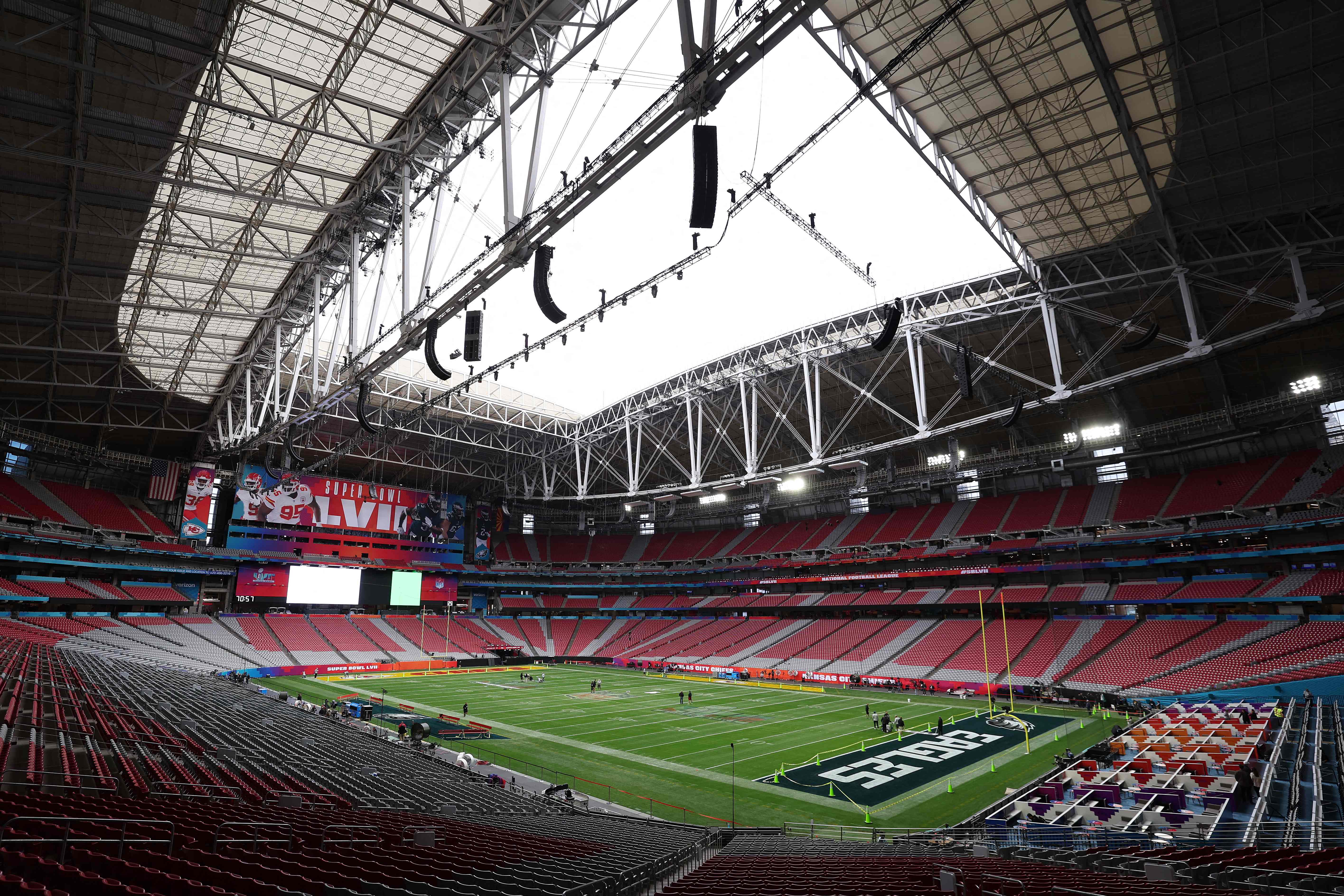Vista general del estadio en donde se celebrará el Super Bowl LVII. Foto Prensa Libre (EFE)
